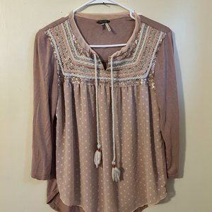 BKE Sequined Long Sleeve Top